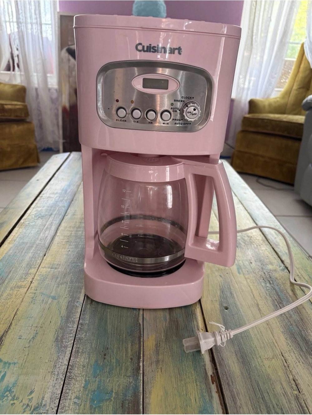 Rare Cuisinart Pink 12-Cup coffee maker bubblegum pink - used as a kitchen prop